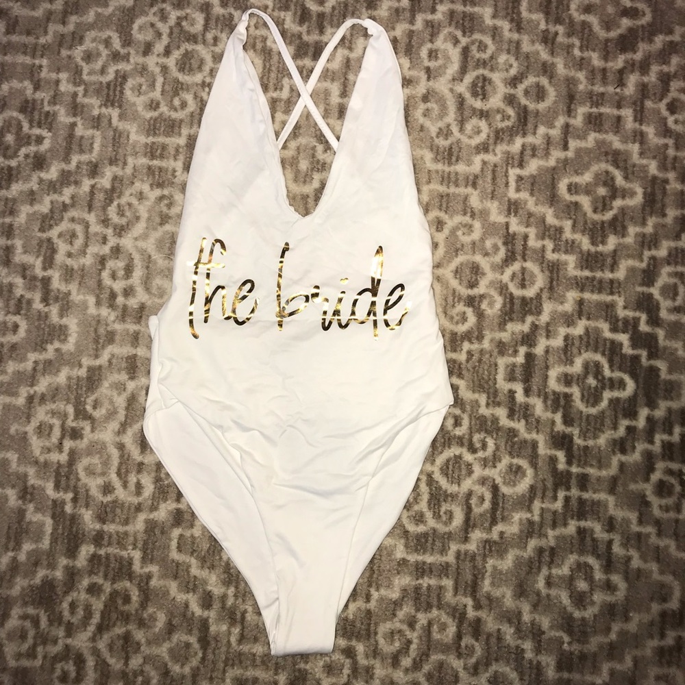 Bridal one piece swim suit